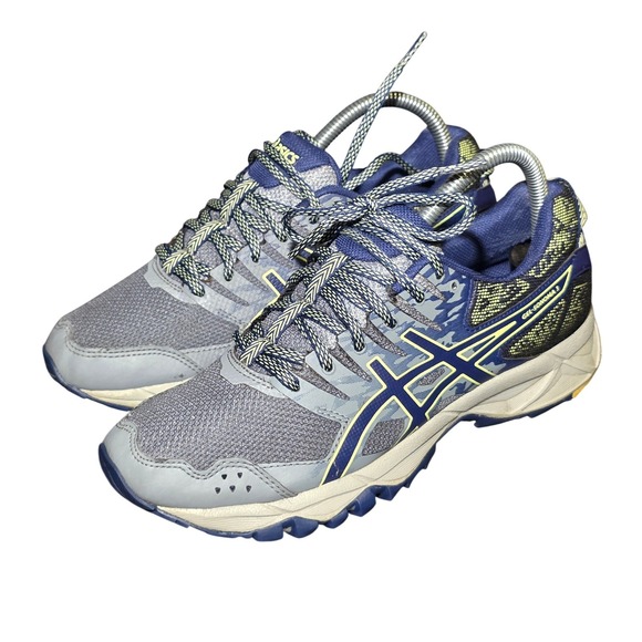 Asics Shoes - Asics Gel-Sonoma 3 Women Trail Running Shoes Grey Navy Blue Yellow T774N Size 10
